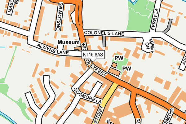 KT16 8AS map - OS OpenMap – Local (Ordnance Survey)