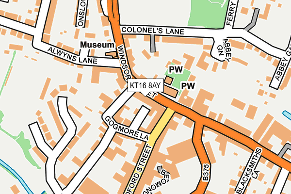 KT16 8AY map - OS OpenMap – Local (Ordnance Survey)