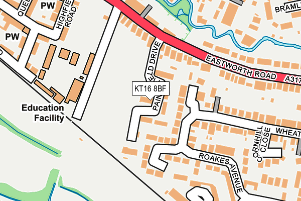 KT16 8BF map - OS OpenMap – Local (Ordnance Survey)
