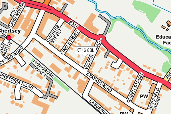 KT16 8BL map - OS OpenMap – Local (Ordnance Survey)