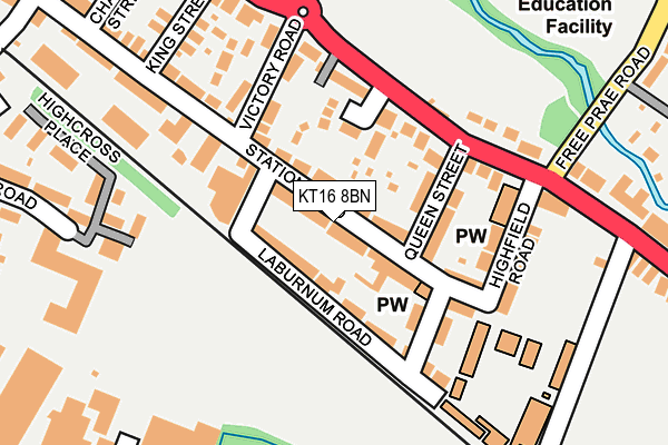 KT16 8BN map - OS OpenMap – Local (Ordnance Survey)