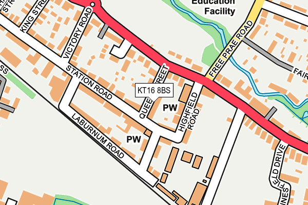KT16 8BS map - OS OpenMap – Local (Ordnance Survey)