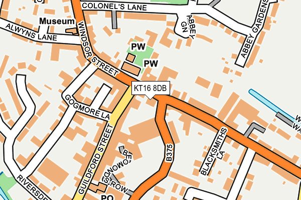 KT16 8DB map - OS OpenMap – Local (Ordnance Survey)