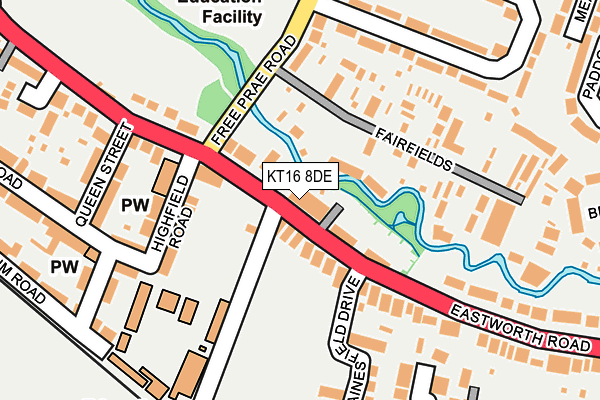 KT16 8DE map - OS OpenMap – Local (Ordnance Survey)