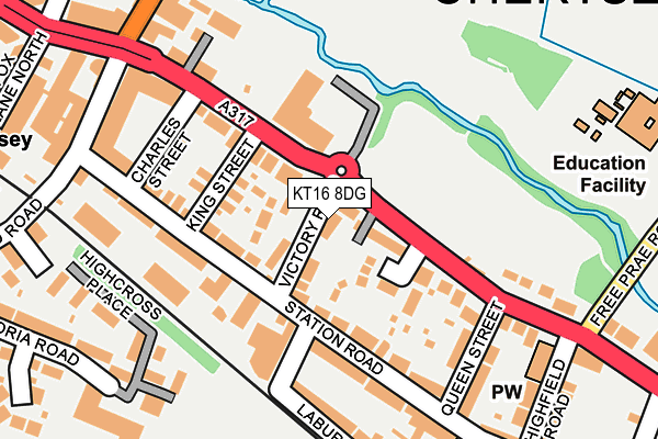 KT16 8DG map - OS OpenMap – Local (Ordnance Survey)