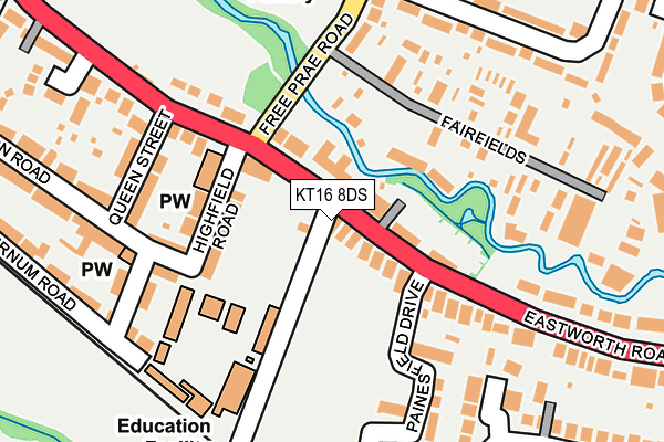 KT16 8DS map - OS OpenMap – Local (Ordnance Survey)