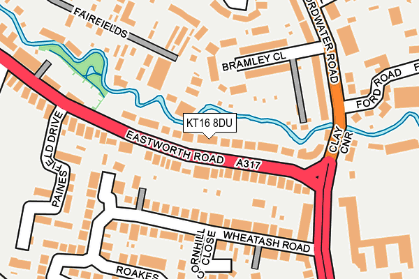 KT16 8DU map - OS OpenMap – Local (Ordnance Survey)