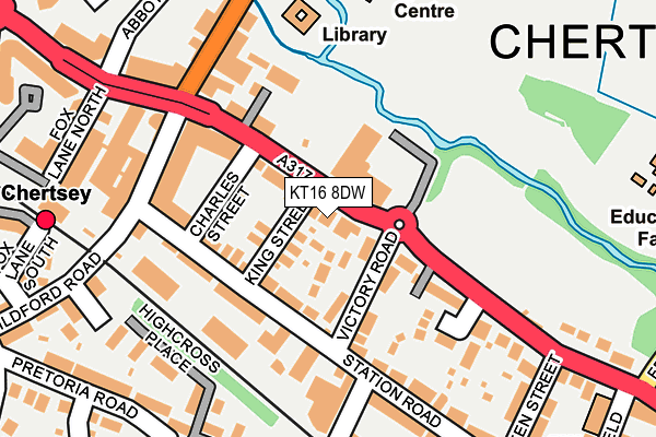 KT16 8DW map - OS OpenMap – Local (Ordnance Survey)
