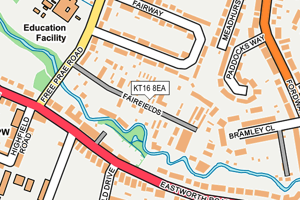 KT16 8EA map - OS OpenMap – Local (Ordnance Survey)