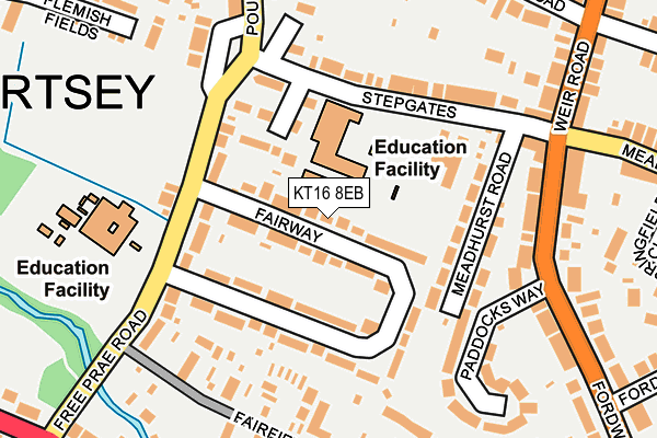KT16 8EB map - OS OpenMap – Local (Ordnance Survey)