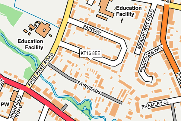KT16 8EE map - OS OpenMap – Local (Ordnance Survey)