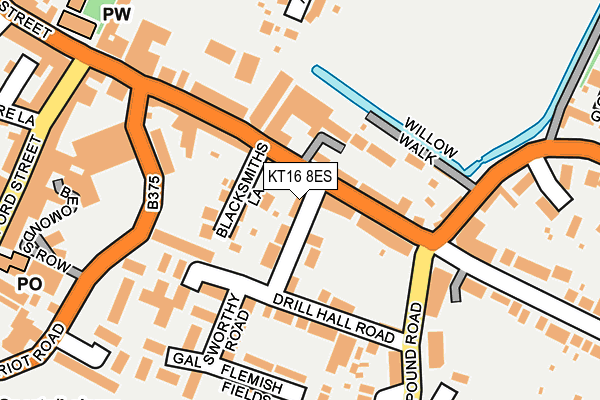 KT16 8ES map - OS OpenMap – Local (Ordnance Survey)