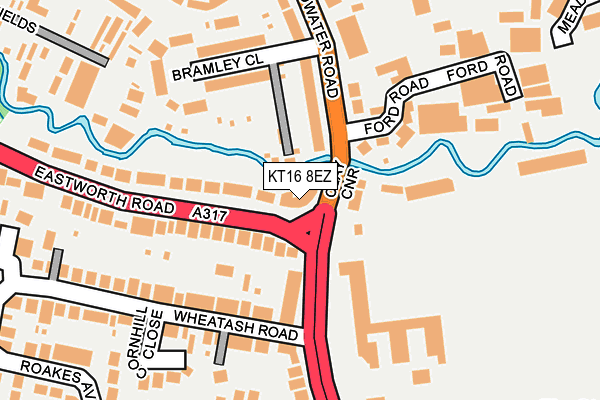 KT16 8EZ map - OS OpenMap – Local (Ordnance Survey)