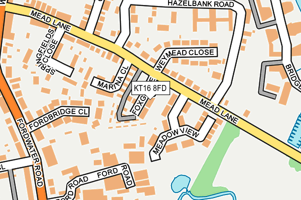 KT16 8FD map - OS OpenMap – Local (Ordnance Survey)