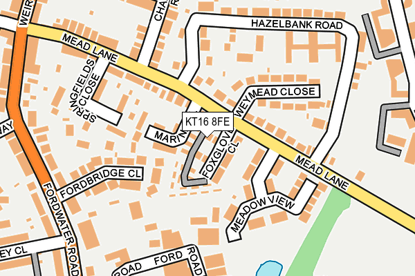 KT16 8FE map - OS OpenMap – Local (Ordnance Survey)