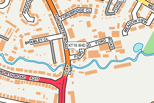 KT16 8HD map - OS OpenMap – Local (Ordnance Survey)