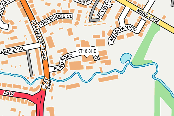 KT16 8HE map - OS OpenMap – Local (Ordnance Survey)