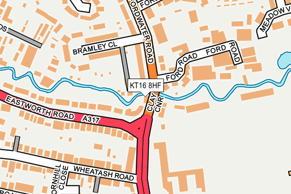 KT16 8HF map - OS OpenMap – Local (Ordnance Survey)