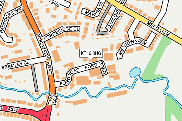 KT16 8HG map - OS OpenMap – Local (Ordnance Survey)