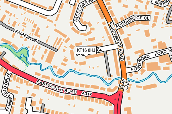 KT16 8HJ map - OS OpenMap – Local (Ordnance Survey)