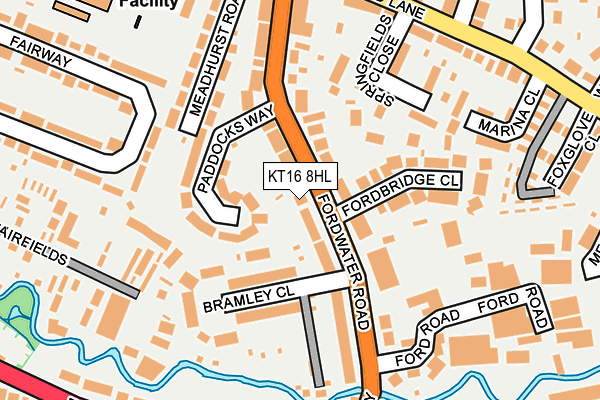 KT16 8HL map - OS OpenMap – Local (Ordnance Survey)
