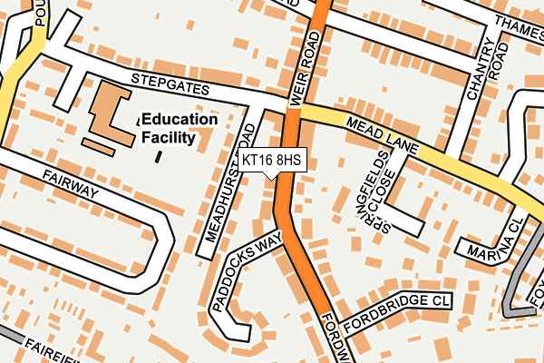 KT16 8HS map - OS OpenMap – Local (Ordnance Survey)