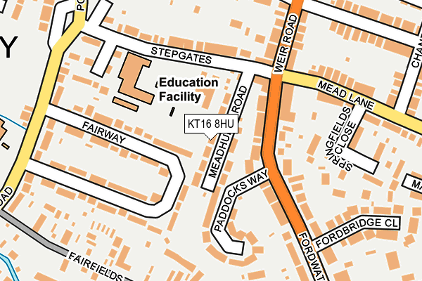 KT16 8HU map - OS OpenMap – Local (Ordnance Survey)