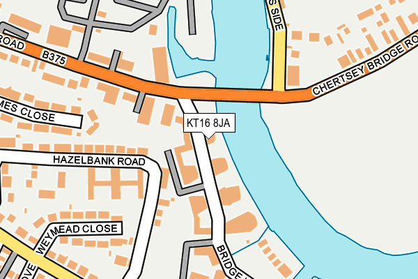 KT16 8JA map - OS OpenMap – Local (Ordnance Survey)