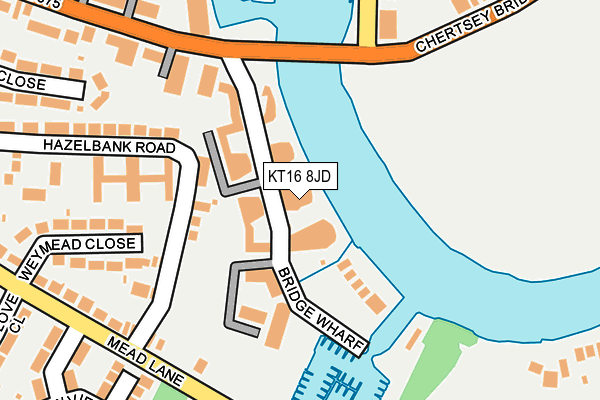 KT16 8JD map - OS OpenMap – Local (Ordnance Survey)