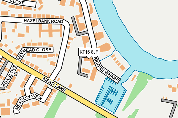 KT16 8JF map - OS OpenMap – Local (Ordnance Survey)