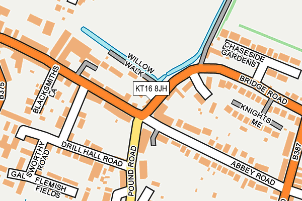 KT16 8JH map - OS OpenMap – Local (Ordnance Survey)