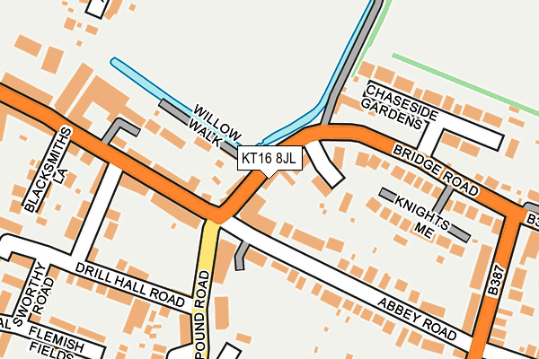 KT16 8JL map - OS OpenMap – Local (Ordnance Survey)