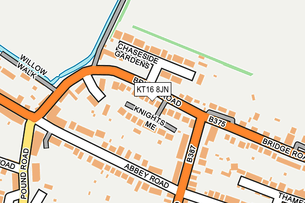 KT16 8JN map - OS OpenMap – Local (Ordnance Survey)