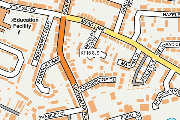 KT16 8JS map - OS OpenMap – Local (Ordnance Survey)