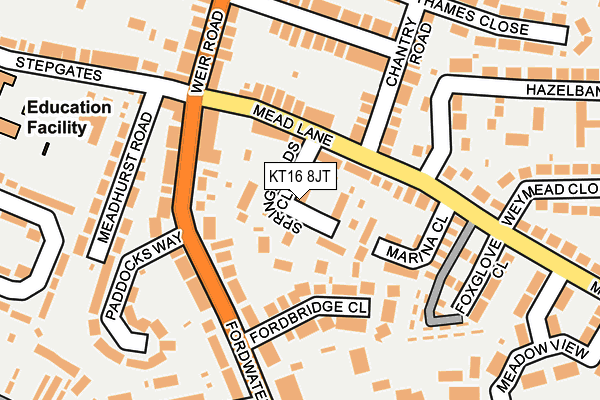 KT16 8JT map - OS OpenMap – Local (Ordnance Survey)