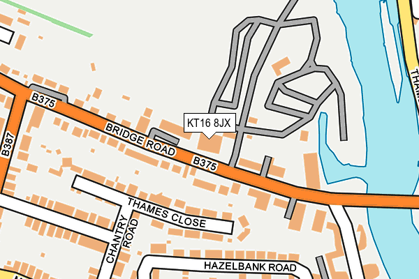 KT16 8JX map - OS OpenMap – Local (Ordnance Survey)