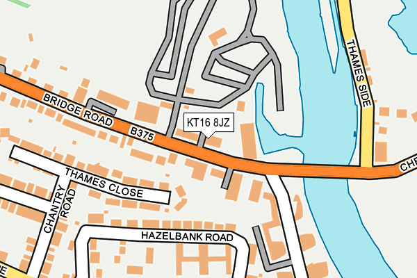 KT16 8JZ map - OS OpenMap – Local (Ordnance Survey)