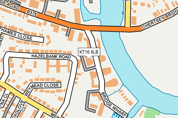 KT16 8LB map - OS OpenMap – Local (Ordnance Survey)