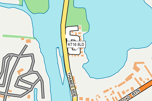 KT16 8LD map - OS OpenMap – Local (Ordnance Survey)