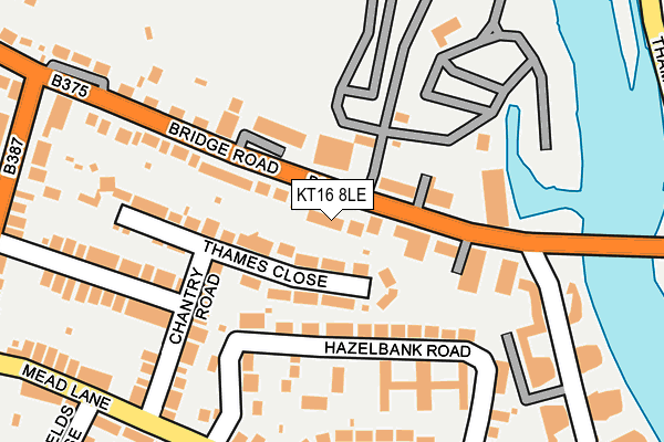 KT16 8LE map - OS OpenMap – Local (Ordnance Survey)
