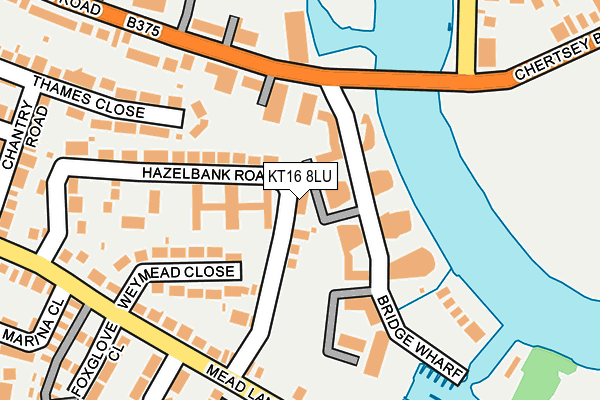 KT16 8LU map - OS OpenMap – Local (Ordnance Survey)