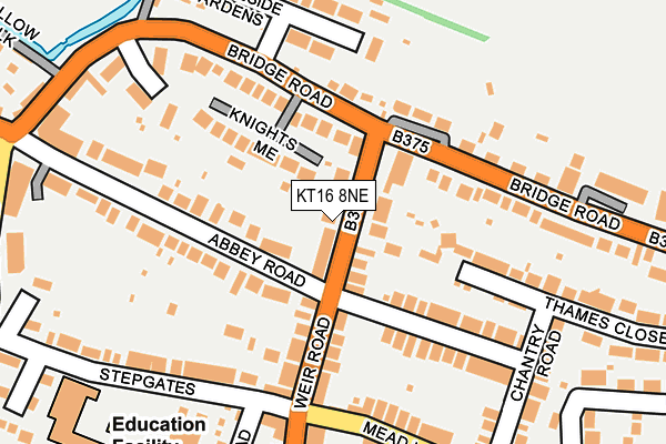 KT16 8NE map - OS OpenMap – Local (Ordnance Survey)