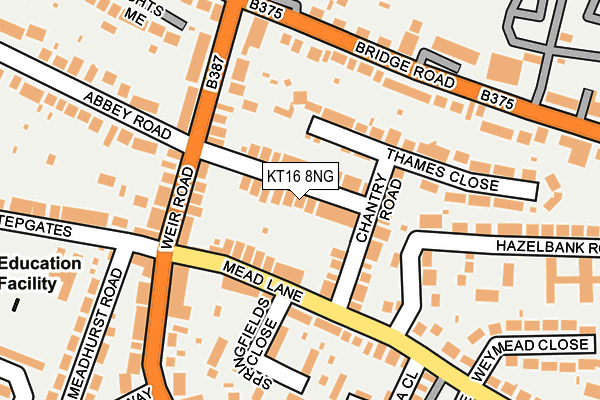 KT16 8NG map - OS OpenMap – Local (Ordnance Survey)