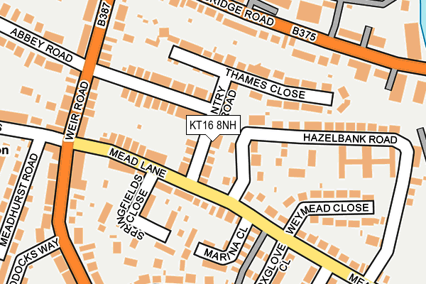 KT16 8NH map - OS OpenMap – Local (Ordnance Survey)