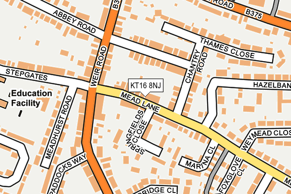 KT16 8NJ map - OS OpenMap – Local (Ordnance Survey)
