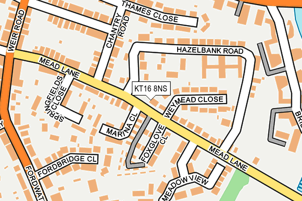 KT16 8NS map - OS OpenMap – Local (Ordnance Survey)
