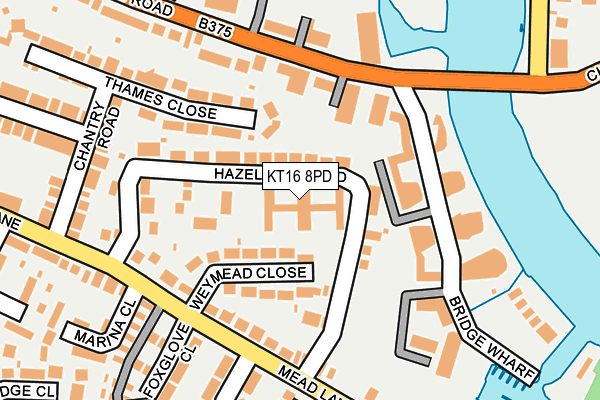 KT16 8PD map - OS OpenMap – Local (Ordnance Survey)