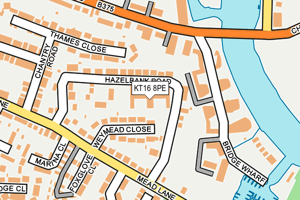 KT16 8PE map - OS OpenMap – Local (Ordnance Survey)
