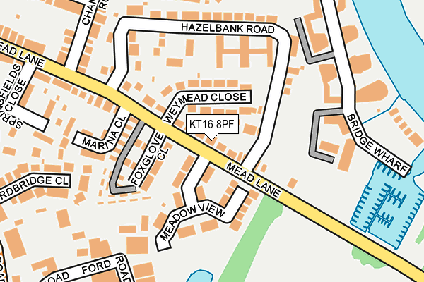 KT16 8PF map - OS OpenMap – Local (Ordnance Survey)