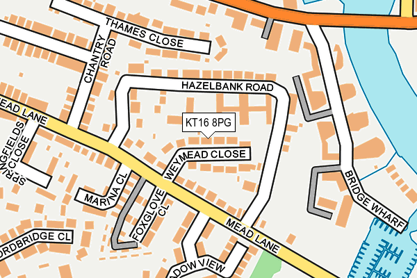 KT16 8PG map - OS OpenMap – Local (Ordnance Survey)